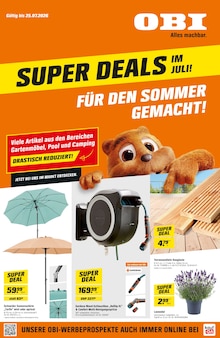Aktueller OBI Prospekt (Barchfeld-Immelborn, 4 Seiten zum blättern OBI Prospekt SUPER DEALS IM JULI! mit 4 Seiten