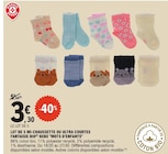 Promo Lot de 5 mi-chaussette ou ultra courtes fantaisie bio2) bebe à 3,30 € dans le catalogue E.Leclerc à Rosny-sous-Bois