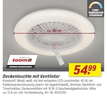 Aktuelle Ventilator Angebote bei toom Baumarkt in Karlsruhe Aktuelles Deckenleuchte mit Ventilator Angebot bei toom Baumarkt in Karlsruhe ab 54,99 €
