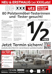 XXXLutz Möbelhäuser Prospekt "80 Polstermöbel-Testerinnen und -Tester gesucht!", 24 Seiten, 27.10.2025 - 27.10.2025 Aktueller XXXLutz Möbelhäuser Prospekt, "80 Polstermöbel-Testerinnen und -Tester gesucht!", mit Angeboten der Woche, gültig von 27.10.2025 bis 27.10.2025