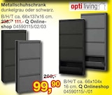 Metallschuhschrank Angebote von opti living bei Opti-Wohnwelt Bremen für 99,90 €