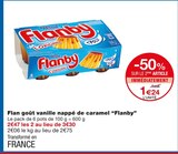 Monoprix - Flan goût vanille nappé de caramel : offre du catalogue Promo Flan goût vanille nappé de caramel à 1,24 € dans le catalogue Monoprix ""