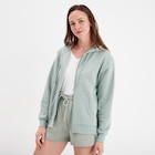 Promo Sweat zippé à capuche vert pastel femme à 17,99 € dans le catalogue La Halle à Le Petit-Quevilly