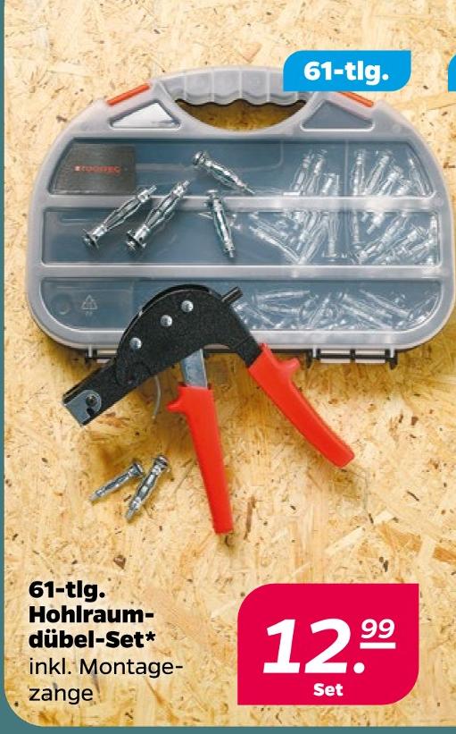 61-tlg. Hohlraumdübel-Set