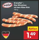 G’streifte – Das Würstchen mit dem Käse-Kick bei Netto Marken-Discount im Floß Prospekt für 1,49 €