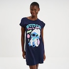 Chemise de nuit manches courtes Stitch bleu marine femme - La Halle Chemise de nuit manches courtes Stitch bleu marine femme à 8,99 € dans le catalogue La Halle