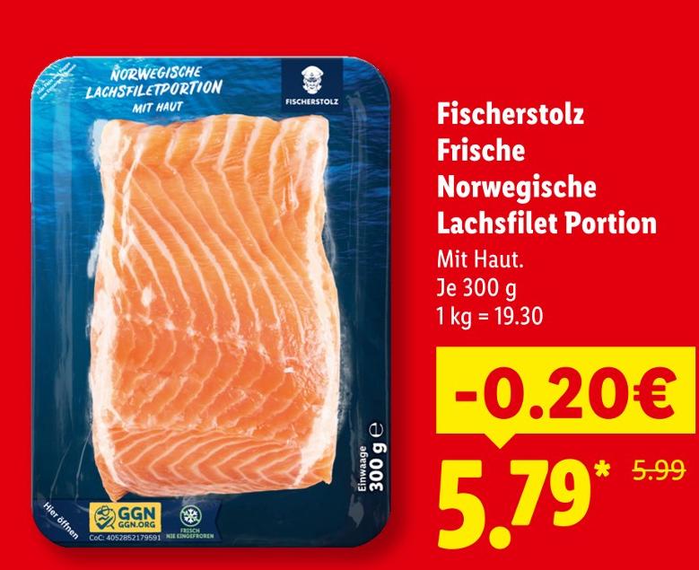 Frische Norwegische Lachsfilet Portion