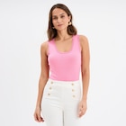 Débardeur coton bords dentelle rose femme en promo chez La Halle Débardeur coton bords dentelle rose femme dans le catalogue La Halle