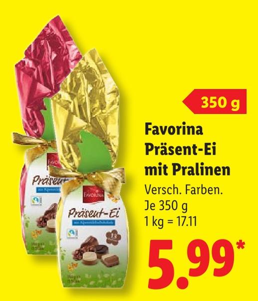Präsent-Ei mit Pralinen