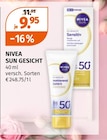 Sonnenschutz im Müller Prospekt Sun Gesicht von Nivea im aktuellen Müller Prospekt für 9,95 €