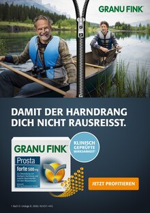 Aktueller Granu Fink Hamburg Prospekt "Damit der Harndrang dich nicht rausreisst" mit 3 Seiten