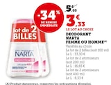 Super U Civray - Promo Déodorant Narta Femme ou Homme Promo Déodorant Narta Femme ou Homme à 3,33 € dans le catalogue Super U à Civray