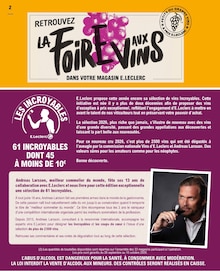 Catalogue E.Leclerc de la semaine 41, "LA FOiRE AUX ViNS", page 2, 26/09/2026 - 11/10/2026 Prospectus E.Leclerc en cours, "LA FOiRE AUX ViNS", page 2 sur 84