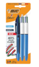3 Stylos-bille 4 couleurs - BIC en promo chez Supeco 3 Stylos-bille 4 couleurs - BIC dans le catalogue Supeco