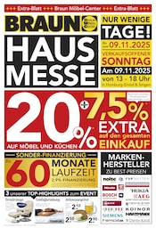 Bier im BRAUN Möbel-Center Prospekt in Zweibrücken Aktueller BRAUN Möbel-Center Prospekt mit Bier, "HAUSMESSE", Seite 1