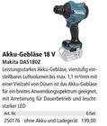 Akku-Gebläse 18 V von Makita DAS180Z im aktuellen Holz Possling Prospekt