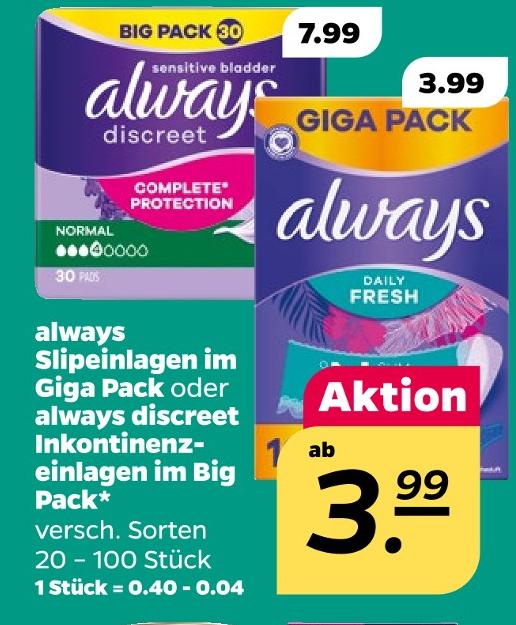Slipeinlagen im Giga Pack
