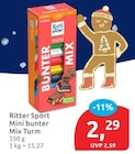 Mini bunter Mix Turm Angebote von Ritter Sport bei budni Lüneburg für 2,29 €