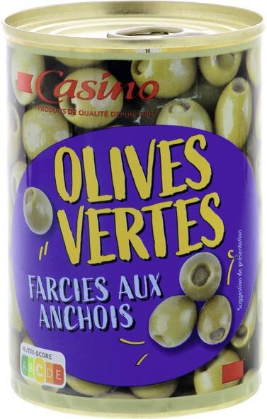 Olives vertes farcies aux anchois