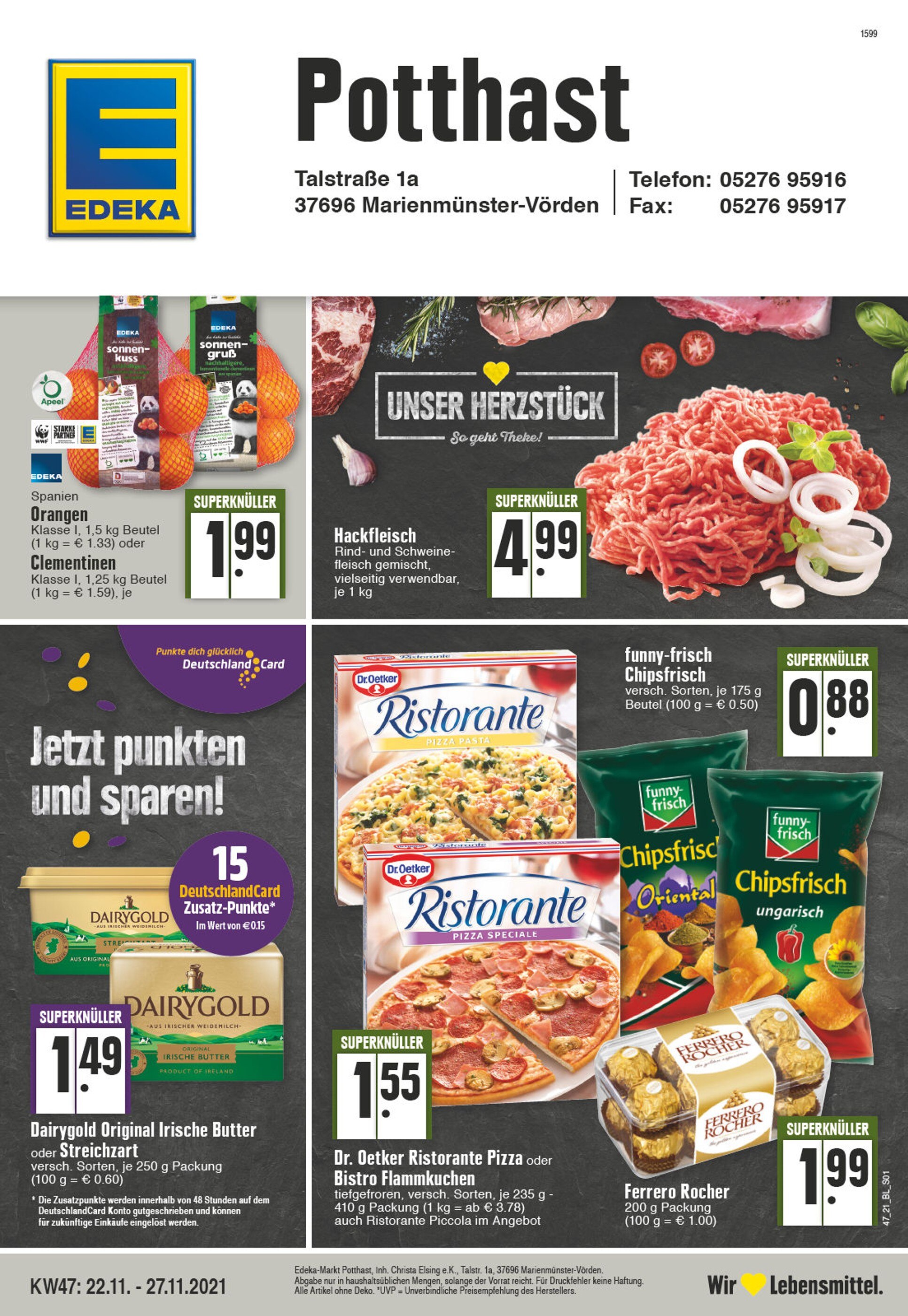 EDEKA Prospekt für Höxter mit 24 Seiten EDEKA Prospekt für Höxter: "Aktuelle Angebote", 24 Seiten, 22.11.2021 - 27.11.2021