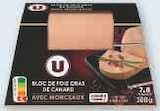 Bloc de foie gras de canard avec morceaux - U - U Express à Nîmes Bloc de foie gras de canard avec morceaux - U en promo chez U Express Nîmes à 13,52 €