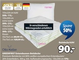 Aktuelles GREENFIRST Entendaunen-Bettdecke Angebot bei JYSK in Duisburg ab 45,00 €