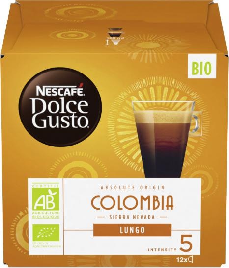 Capsules café Lungo Absolute Origin Colombia Sierra Nevada Bio Dolce Gusto
