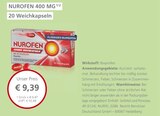 Nurofen 400 mg 1/2 20 Weichkapseln bei LINDA im Vienenburg Prospekt für 9,39 €