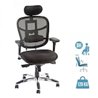 Fauteuil de bureau TECKNET - accoudoirs réglables - appuie-tête réglable - noir - Officepro dans le catalogue Bureau Vallée