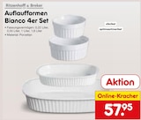 Auflaufformen Bianco 4er Set von Ritzenhoff & Breker für 57,95 € bei Netto Marken-Discount im Angebot Auflaufformen Bianco 4er Set von Ritzenhoff & Breker im aktuellen Netto Marken-Discount Prospekt