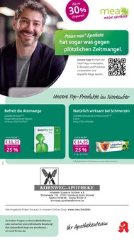Aktueller mea - meine apotheke Prospekt "Unsere November-Angebote" Seite 1 von 4 Seiten für Hamburg