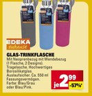 Glas-Trinkflasche Blau/Grau Angebote von EDEKA zuhause bei E center Neu-Ulm für 2,99 €