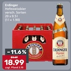 Hefeweissbier Angebote von Erdinger bei Getränke König Ingolstadt für 18,99 €
