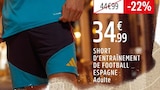 Short d'entraînement de football Espagne Adulte - ADIDAS - Intersport à Nanterre Short d'entraînement de football Espagne Adulte - ADIDAS en promo chez Intersport Nanterre à 34,99 €