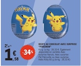 Oeufs au chocolat avec surprise - POKÉMON en promo chez E.Leclerc Montbéliard à 1,58 €