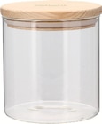 Bocal en verre avec couvercle en bambou - MENASTYL - Intermarché Hyper à Pau Bocal en verre avec couvercle en bambou - MENASTYL en promo chez Intermarché Hyper Pau à 2,99 €