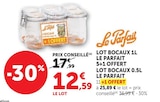 Lot bocaux 1L - Le Parfait - Super U Lot bocaux 1L - Le Parfait à 12,59 € dans le catalogue Super U