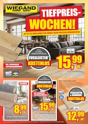 Teppich im wohnen & sparen Wiegand Prospekt in Eisenach Aktueller wohnen & sparen Wiegand Prospekt mit Teppich, "TIEFPREISWOCHEN!", Seite 1