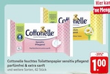 feuchtes Toilettenpapier sensitiv pflegend parfümfrei & extra sanft im Angebot bei E center in Darmstadt feuchtes Toilettenpapier sensitiv pflegend parfümfrei & extra sanft Angebote von Cottonelle bei E center Darmstadt für 1,00 €