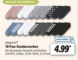Aktuelles 10 Paar Sneakersocken Angebot bei Lidl in Leverkusen ab 4,99 €