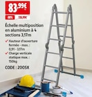 Échelle multiposition en aluminium à 4 sections 3,17m - Screwfix à Villeneuve-d'Ascq Échelle multiposition en aluminium à 4 sections 3,17m en promo chez Screwfix Villeneuve-d'Ascq à 83,99 €