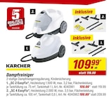 Dampfreiniger SC 2 EasyFix Angebote von Kärcher bei toom Baumarkt Stralsund für 109,99 €