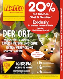 Netto Marken-Discount Prospekt für Wetzlar: "20% auf frisches Obst und Gemüse", 4 Seiten, 09.12.2024 - 14.12.2024