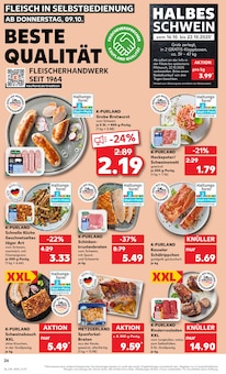 Schweinefleisch im Kaufland Prospekt "Aktuelle Angebote" mit 63 Seiten (Potsdam)