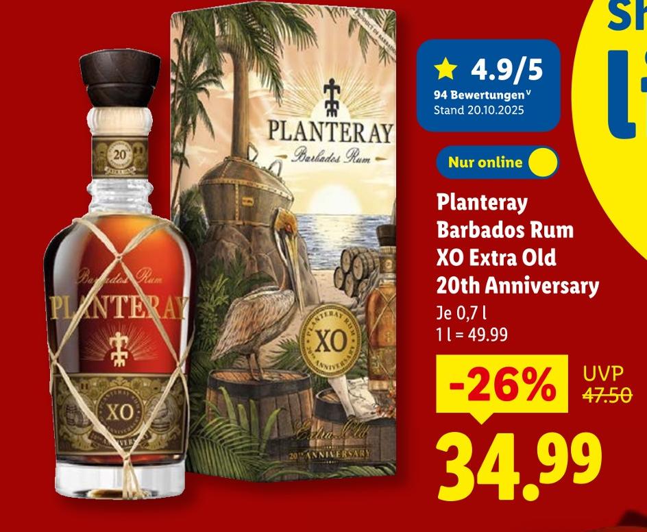 Barbados Rum XO Extra Old 20th Anniversary