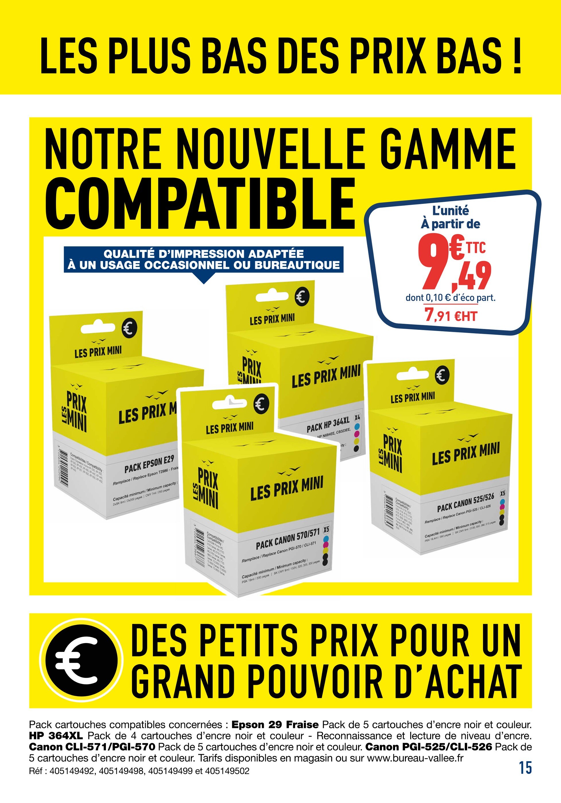 Pack de cartouches d'encre 304 Couleurs + Noir - Compatible HP JETLINE : le  pack de cartouches d'encre à Prix Carrefour