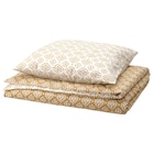 Bettwäsche-Set, 2-teilig gelbbeige/weiß 140x200/80x80 cm von ORMÄNGSFLY im aktuellen IKEA Prospekt für 14,99 €