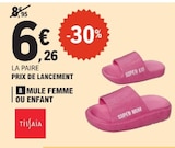 Mule Femme ou Enfant - TISSAIA en promo chez E.Leclerc Le Havre à 6,26 €