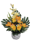 Composition roses, orchidées et glaïeuls - Maxi Bazar Composition roses, orchidées et glaïeuls à 19,99 € dans le catalogue Maxi Bazar