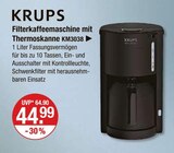 Filterkaffeemaschine mit Thermoskanne KM3038 von KRUPS im aktuellen V-Markt Prospekt für 44,99 €
